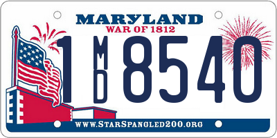 MD license plate 1MD8540