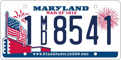 MD license plate 1MD8541