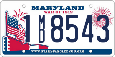 MD license plate 1MD8543