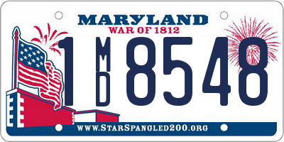 MD license plate 1MD8548