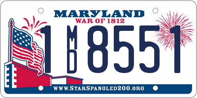 MD license plate 1MD8551