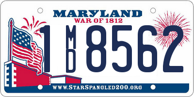 MD license plate 1MD8562