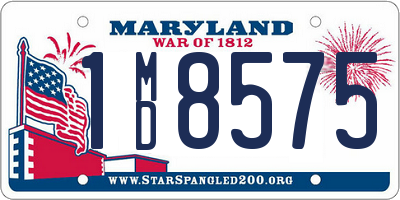 MD license plate 1MD8575