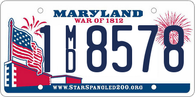 MD license plate 1MD8578