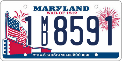 MD license plate 1MD8591