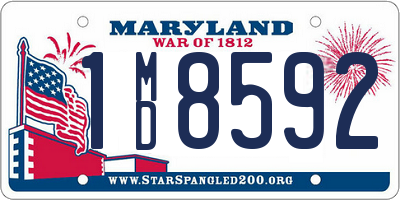 MD license plate 1MD8592