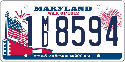 MD license plate 1MD8594