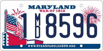 MD license plate 1MD8596