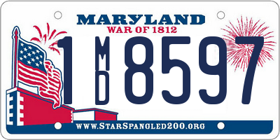 MD license plate 1MD8597