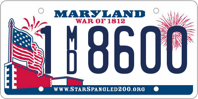 MD license plate 1MD8600