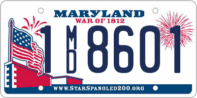 MD license plate 1MD8601