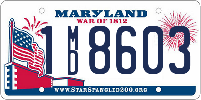 MD license plate 1MD8603