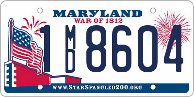 MD license plate 1MD8604