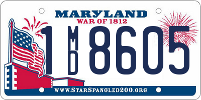 MD license plate 1MD8605