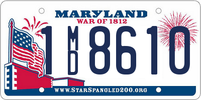 MD license plate 1MD8610