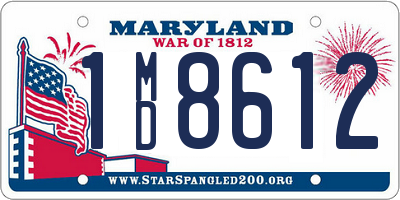 MD license plate 1MD8612