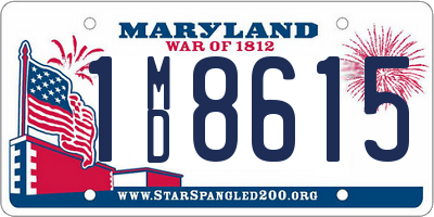 MD license plate 1MD8615