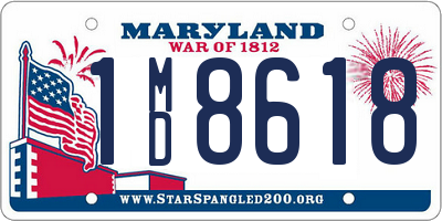 MD license plate 1MD8618