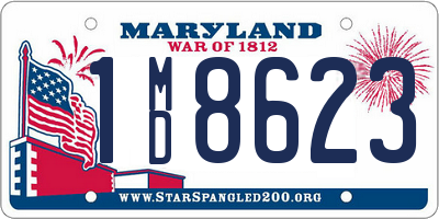 MD license plate 1MD8623