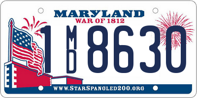 MD license plate 1MD8630