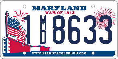 MD license plate 1MD8633