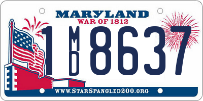 MD license plate 1MD8637