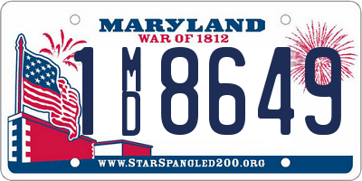 MD license plate 1MD8649