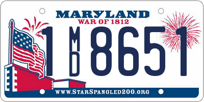 MD license plate 1MD8651