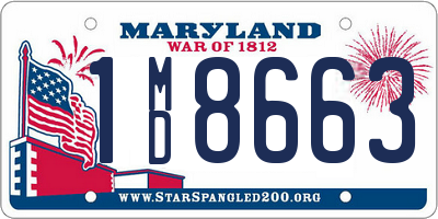 MD license plate 1MD8663