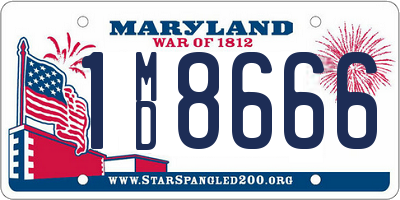 MD license plate 1MD8666