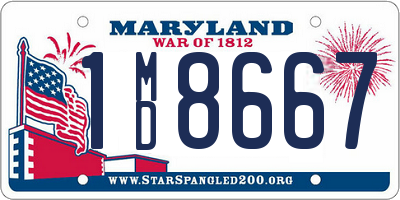 MD license plate 1MD8667