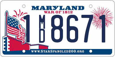 MD license plate 1MD8671