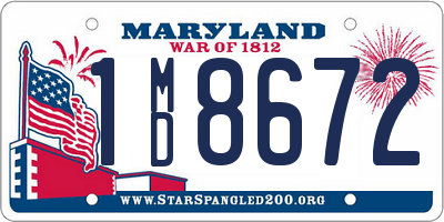 MD license plate 1MD8672