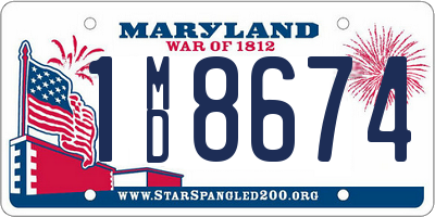 MD license plate 1MD8674