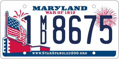 MD license plate 1MD8675