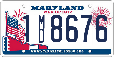 MD license plate 1MD8676