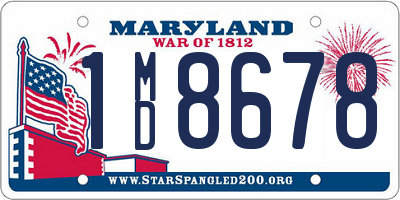 MD license plate 1MD8678