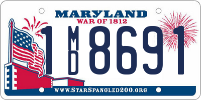 MD license plate 1MD8691