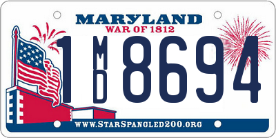 MD license plate 1MD8694