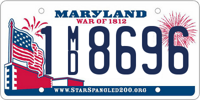 MD license plate 1MD8696