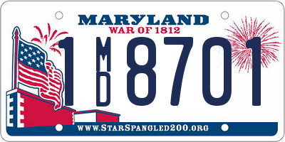 MD license plate 1MD8701