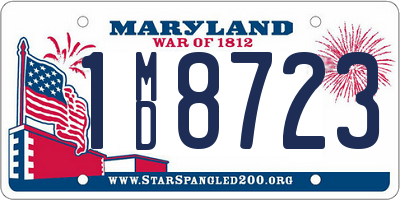 MD license plate 1MD8723