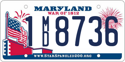 MD license plate 1MD8736