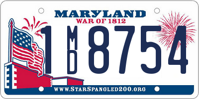 MD license plate 1MD8754