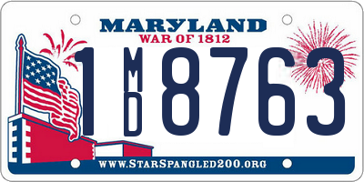 MD license plate 1MD8763
