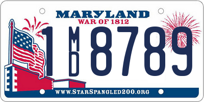 MD license plate 1MD8789