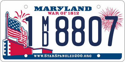 MD license plate 1MD8807