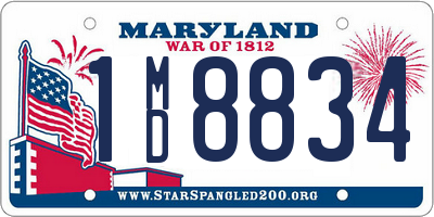 MD license plate 1MD8834