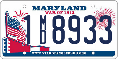 MD license plate 1MD8933