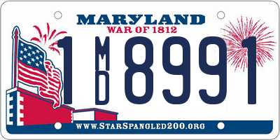 MD license plate 1MD8991